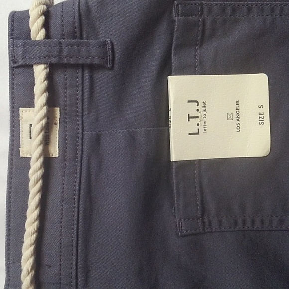 L.T.J. Letters to Juliet Grey High Waist Joggers Zip Cuff Rope Belt Sz S NWT - Picture 6 of 6